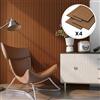 NEU.HOLZ Set di 4 Pannelli Fonoassorbenti Decorativi Isolamento Acustico per Parete e Soffitto Pannelli in Feltro Acustico PET con Listelli in MDF - colore Teak