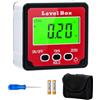 Tolesum Goniometro Digitale Magnetico,Inclinometro Digitale,Level Box Elettronico Angle Finder Gauge Meter Bevel 4x90° per Falegnameria Edilizia Auto