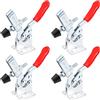 QUOTRE 4 Pezzi Toggle Morsetto GH-201-B Metallo Orizzontale Sgancio Rapido, a Levetta per Attrezzi Pesanti, Saldatura, Lavorazione del Legno, 90 Kg