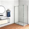 AICA ITALY 120x80x195 cm Box Doccia Angolare Porta Scorrevole con Parete Laterale Vetro 8 mm Temperato Anticalcare Trasparente Telaio Cromato Lucido