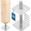 KOTARBAU® Supporto per Pali in Legno 110x110x250 mm Supporti Regolabili Pavimento Travi in Legno Zincato Manicotto di Ancoraggio Palo Staffa Pali Legno Fissaggio Pali Legno