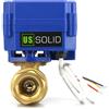 U.S. Solid 3/4" Valvola a sfera motorizzata Ottone Elettrovalvola, 9-24V AC/DC, 3 fili