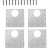 topolenashop 4 Piastre di Riparazione per Cerniere + 12 Viti | Staffe in Acciaio Inox 90x90 mm per Porte, Armadi, Mobili e Cucine | Kit Rinforzo Antiruggine, Facile da Montare Art. 2382155