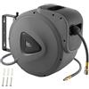 tectake® Tubo ad Aria Compressa con Avvolgitubo, Riavvolgimento Automatico, Supporto a Muro Removibile, Raccordo Attacco Rapido ¼ di Pollice, Pressione Massima 12 Bar, Accessori Garage - 30 m