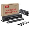 LouMaxx Chiusura Magnetica Ante - Forza di Tenuta 25kg - Set di 2 in Acciaio Inox Nero - Calamita Chiusura Mobili - Chiusura Porta Magnetica - Chiusure Magnetiche Sportelli, presa salda