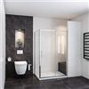 Mato Box Doccia Angolare Alto 185 cm Misura 140x90 cm Porta Scorrevole con Parete Laterale in Vetro Temperato 5 mm Profilo Cromato Lucido