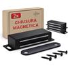 LouMaxx Chiusura Magnetica Ante Forte - Forza di Tenuta 15kg - Set di 2 in Acciaio Inox Nero - Calamita Chiusura Mobili - Chiusura Porta Magnetica - Chiusure Magnetiche Sportelli, presa salda