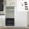 EVOTRADE Sistema Ferramenta Scorrevole Per Ante di Mobili "Juonior1" - Binario 2 Metri - Altezza Max 120 Cm. Per 1 o 2 Ante - Chiusura Ammortizzata Opzionale (2 Ante Chiusura Soft, Binario Bianco)