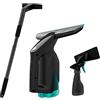 Cecotec Aspirapolvere Lavavetri Conga Popstar Glass Titanium. Spruzza, Pulisce e Aspira, 3,7 V, Autonomia di 40 min, 2 Beccucci, Include flacone spray con panno e Tubo allungabile, 100 m2