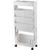 WINARA Carrello per Libreria Mobile Rimovibile a 5 Livelli con Ruote Carrello per Libri con 3 Ripiani Piatti Carrello per Libri su un Lato per Bambini, Studenti, Insegnanti e Adulti, Libreria(Bianco)