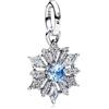 MSPOVOF Fiocco di neve zaffiro Charm 925 Sterling Silver ciondolo Natale Compleanni regalo per le donne