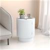 [en.casa] Tavolino Rotondo ad Anta e 2 Scomparti Tavolo Basso da Divano Comodino con Ripiano Interno per Salotto Soggiorno Camera da Letto Ingresso 49 x Ø40 cm - Bianco