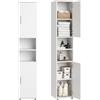 Home Collective Armadio da bagno stretto - Armadio alto con 6 scomparti, contenitore da bagno, armadio multiuso per bagno, cantina e ripostiglio | 35x35x187 cm (LxPxA) | Bianco