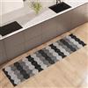 NARCISO Tappeto Cucina Antiscivolo Lavabile 100% Vinile Gommato Antimacchia, Passatoia Cucina Antiscivolo Lavabile, Tappeti Runner Disponibili in Varie Metrature (Tiles Grigio, 52x180cm)