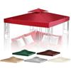 Flexzion Telo di Ricambio per Gazebo 3,6 x 3,6 m - Copertura doppio tetto con protezione UV30+, resistente a sporco e acqua per esterni, ombreggiatura, giardino, patio, padiglione (Rosso)
