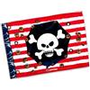 Liontouch - Bandiera Pirata Capitano Striscia Rossa - 100 x 70 cm | Giocattolo per Interni ed Esterni con Strisce Rosse e Bianche e Teschio | Accessorio d'Avventura per Bambini nei Caraibi