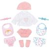 Carreuty Abbigliamento per bambini da 16 a 18 pollici, 3 vestiti per bambole con stampa animale, con pannolini per bambole, bavaglini per bambole, fasce per capelli per 40-45 cm, nuova biancheria intima per