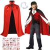 MZJAUVF Mantello Vampiro, Nero Rosso Capa Costume Vampiro 120cm, Denti da Vampiros, Mantello Dracula, Vampiros Costume, Costumes Halloween Vampiros per Festa a Tema, Carnevale, Cosplay