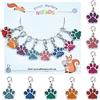 NBEADS 8pz Marcapunti Uncinetto Punto Zampa di Cane, Segnapunti di Smalto Pendenti Ciondoli Charms con Chiusura A Moschettone per Maglieria Tessitura Accessori, la Creazione di Gioielli
