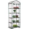 The Best Day - Mini serra da giardino a 5 ripiani, in PVC, 187 x 69 x 49 cm, colore verde