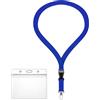 webbomb Custodia per badge ZIP porta badge impermeabile e flessibile con cordino, cordino largo 2 cm (11 colori), cordino da collo + porta carte ZIP per 1-2 badge e carte di accesso (blu reale)