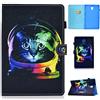 Lspcase Custodia Galaxy Tab A 10.5 Pollice Portafoglio in Pelle Flip Stand Chiusura Magnetica Cover con Auto Wake & Sleep Funzione per Samsung Galaxy Tab A 10.5 SM-T590 SM-T595 Gatto Universo