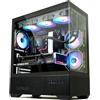 Zalman Chronix ATX Mid-Tower Gaming PC Case, include 3 x ventole ARGB, USB Type-C, 360 mm Top & 240mm Side Radiator Support, Vetro Temperato Panoramico, Gestione Cavi, Telaio Computer Desktop, Nero