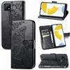 JIUNINE Cover Realme C21Y / Realme C25Y, Custodia Libro in Pelle Portafoglio Flip Case Antiurto con Modello di Cane e Gatto [Porta Carte] [ Magnetica] [Interno TPU] per Realme C21Y, Blu