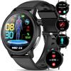 YYKY Smartwatch Herren Smartwatch,Orologio Uomo Donna ECG+HRV/acido urico/BMI,1,39"funzione telefono,pulsante SOS/pressione sanguigna/affaticament (Noir)
