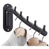 Sumnacon Stainless Steel Clothes Hanger Rack-Wall Mount Garment Hook with Swing Arm, Sturdy Coat Robe Storage Organizer for Laundry Room Bedrooms Clothing Drying Rack with 5 Hooks, Black