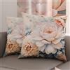 PETTI Artigiani Italiani - Coppia di Federe Cuscino 80x80 cm in Microfibra, Cuscini Arredo Camera da Letto, Divano, Salotto, Set 2 Fodere Copricuscino, Federa Floreale 35, 100% Made in Italy