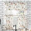 No. 918 Brew Coffee Shop Semi-Sheer Rod Pocket Kitchen Curtain Valance and Tiers Set, 54 x 24, White
