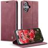 Monweicz Cover Compatibile con IPhone 16 Plus, Custodia Portafoglio con Slot per Scheda, Protezione Completa Premium in Pelle PU, Flip Libro Magnetica IPhone 16 Plus, Vino Rosso