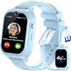 EUNICECG 4G Smartwatch Bambini Orologio Bambino Bambina Localizzatore GPS Telefono SOS Videochiamata Contapassi Sveglia HD Fotocamera Impermeabile Digitale Regalo Giocattolo 4 5 6 7 8 9 10 11 12 Anni