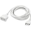 SQUADO Cavo di Prolunga Elettrica Bipasso, 3 Metri, 16A-10A, Bianco