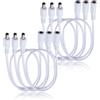 KUOQIY 6 Pezzi 0.5m 5.5x2.1 mm 24V 12V Cavi di Prolunga per Alimentazione DC, DC Cavo Estensione Maschio a Femmina 22AWG, per Telecamera Sicurezza CCTV, DVR, Bianco