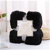 ENEN Coperta Pile in Pelliccia Sintetica Soffice Coperta Invernale, Morbida Coperta a Pelo Lungo, Calda Coperta Reversibile per Divano e Letto (80x120cm,Nero)