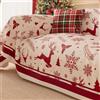 Highdi Telo Copridivano Stile Natalizio per 1 2 3 4 Posti, Copri Divano Decorativo Natalizie Salvadivano Multiuso Coperta per Divano Copriletto Morbido Comodo (180x230cm,Renna Rossa)