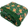 Tata Home Coperta Divano Singola Coperta Morbida Plaid Divano in Morbido e Caldo Pile Invernale Peloso in Fantasia Misura 150x200 cm Dis. Ginger Colore Verde