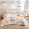 Dyausi Trapunta una Piazza e Mezza Mongolfiera - Matrimoniale Primaverile 200x200 cm Con 2 Federa, Piumone Leggero Bambini in Microfibra, Double Face Elefante Arcobaleno
