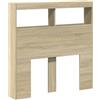 vidaXL Testiera con Contenitore a LED Rovere Sonoma 100x17x102 cm