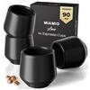 MIAMIO - Set di Tazzine da Espresso 4 Pezzi (90 ml) / Tazzina da Espresso, Tazzine da Espresso in Ceramica, Tazza Senza Manico, Tazze da Tè Giapponesi - Collezione Luxe (Black)