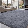 FVVRAX Morbido tappeto a pelo lungo, 150 x 240 cm, grigio, extra morbido, antiscivolo, per soggiorno, camera da letto, morbido tappeto per bambini e animali domestici