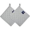 Encasa XO 21 cm Forno Microonde Potholders (2 pz Set) per cucina cucina e cottura - Resistente al calore, protezione delle mani da utensili caldi - Ticchettio nero