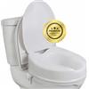 OrtoPrime Rialzo per WC 15 cm con Coperchio - Alzawater per Anziani e Disabili - Rialzo WC per Disabili Universale - Sedile WC Rialzato per Disabili e Anziani - Ausili per Anziani Ergonomico