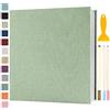 Semfalbuums Album Fotografico Autoadesivo 33x32 CM in Lino Album Portafoto Personalizzabile Scrapbook Photo Album Fotolibro Ricordi Nascita Matrimonio Journal Travel Guest Book, 120 Pagine Verde Erba