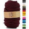 Netuno 1x corda macramè colorata borgogna 9 mm 50 m corda in cotone anima in poliestere filo spago uncinetto ferri da maglia decorazioni cordoncino colorato cavo
