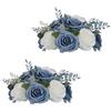 Inweder Fiori da Sposa per Centrotavola - 2 Palle di Rosa Artificiali Blu Polveroso, Fiori Finti, Palla Baciare Floreale per Festa San