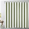 LB Strisce verdi e bianche Tenda Doccia 180x200cm Arte geometrica semplice Tende da Bagno con Ganci, Minimalista Extra Lungo Impermeabile Antimuffa Poliestere Casa Decorazione