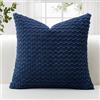 JOTOM Federe per Cuscino in Velluto a Coste Morbido 60x60 cm Federe per Cuscino con Texture a Bolle 3D per Divano, Camera da Letto, Decorazione della Casa (Blu Navy)